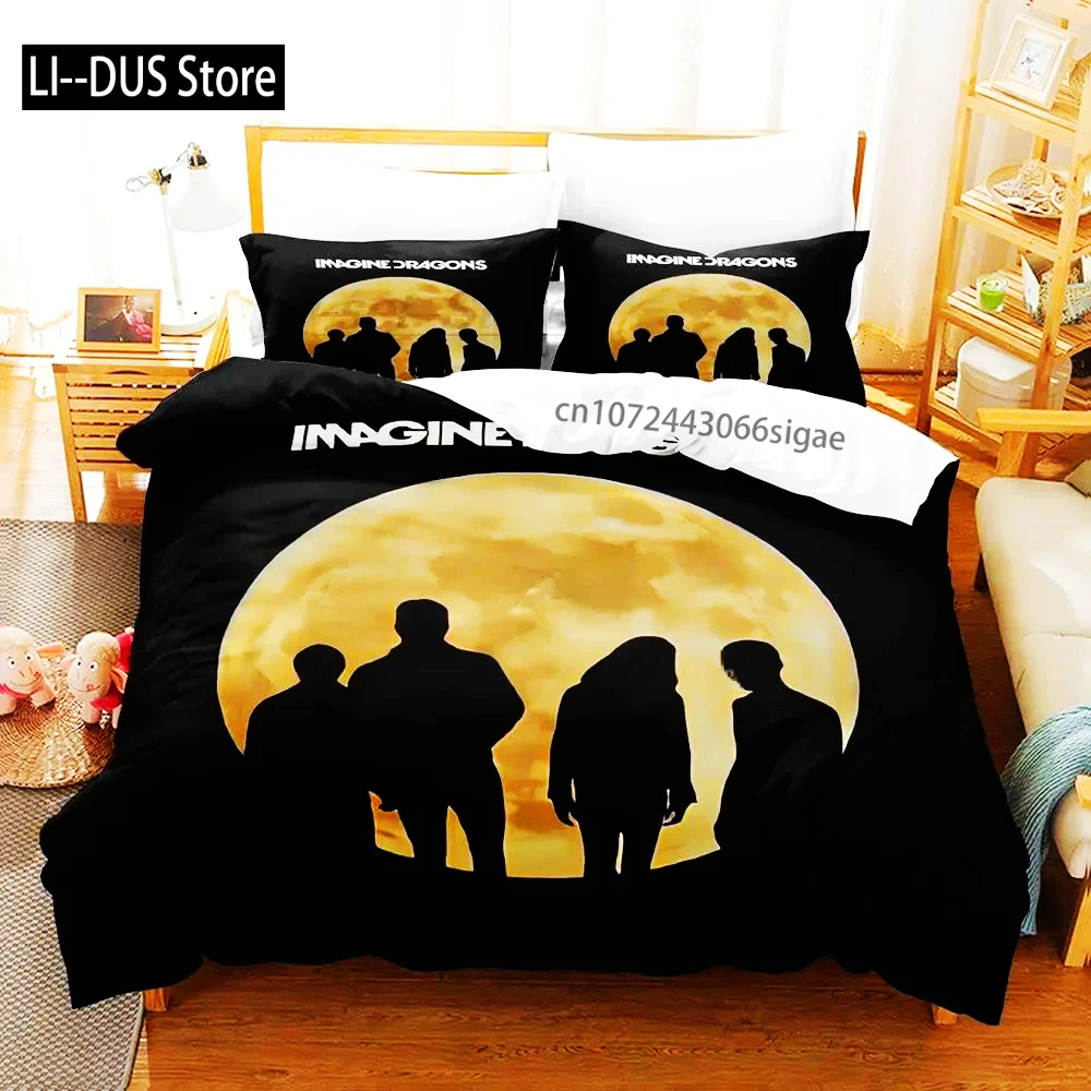 

2024 Imagine Dragons Single Double 3D Printed Bedding Set For Boys Bedroom Queen King Size Quilt Cover Pillowcase