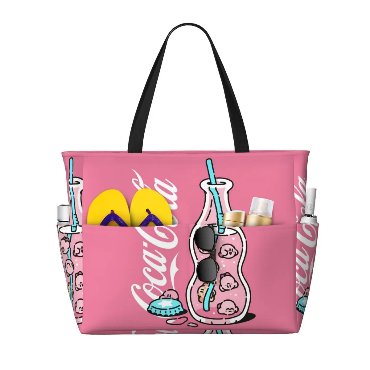 Coca Cola Printed Beach Tote Bag Sport Gym Yoga Duffle Large Tote Bag Women Travel Bag Fitness bag