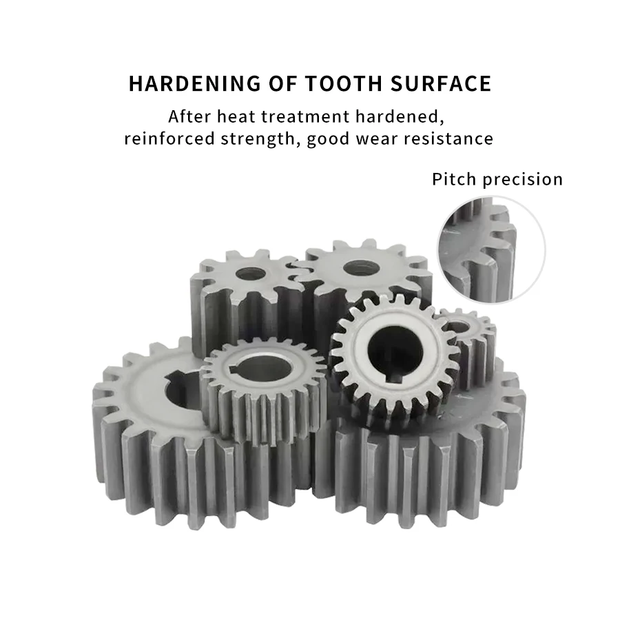 1PC 45# steel Spur Gear 1 Mod 1M 23T / 24T / 25T Process Hole 6mm Gears Motor Gears Total Height 10mm Straight Flat Teeth Pinion