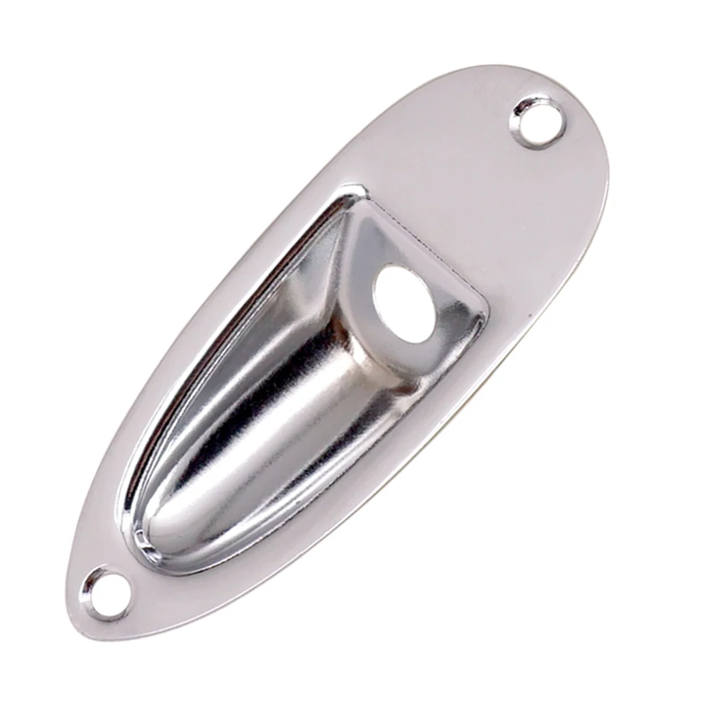 Metal Jack Socket Plate For Electric Guitars With 81.5 X 32 X 13mm Dimensions And Chrome Plating Guitar Accessories