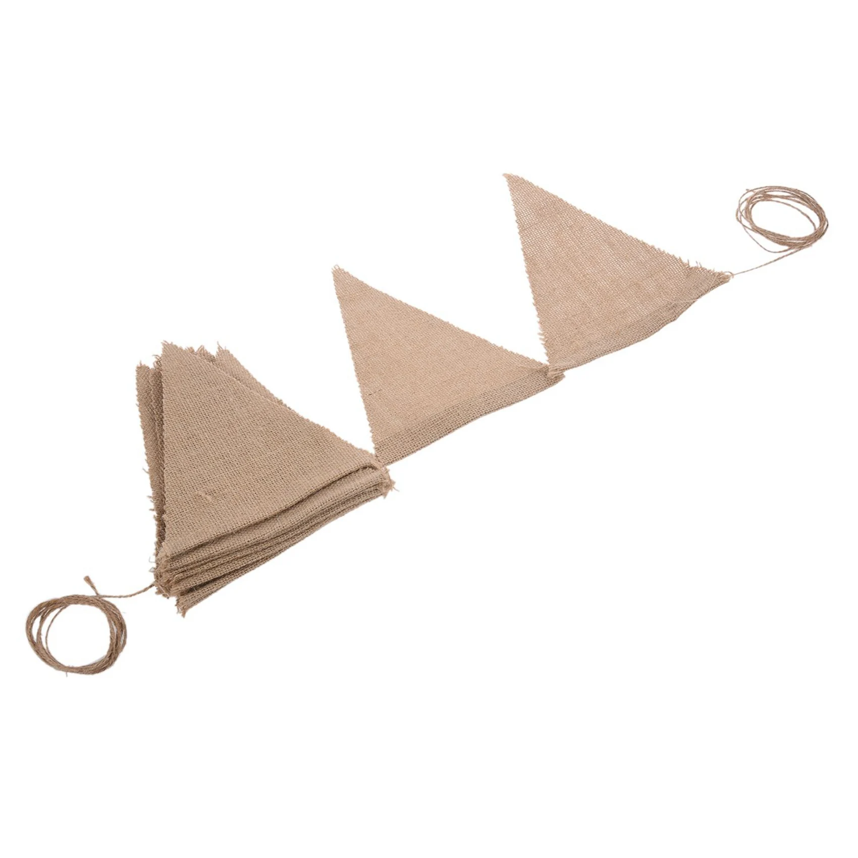 ABRW-3X 3.7M Rustic Jute Hessian Burlap Lace Bunting Shabby Chic Wedding Banner
