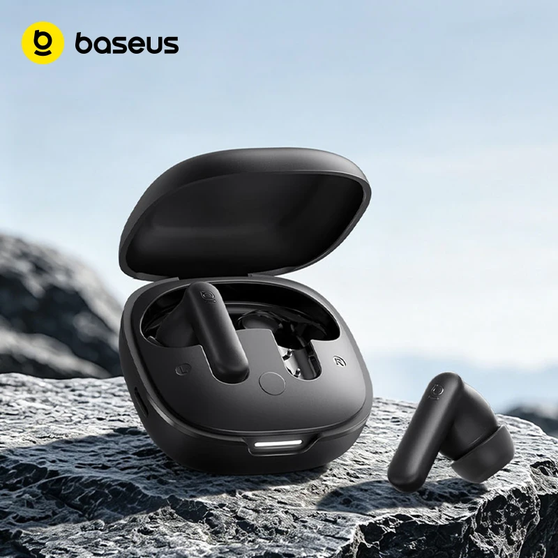 Baseus Bass E19s True Wireless Earphones Bluetooth 6.0 10mm Drivers Big Bass 2-Mic ENC Earbuds 42H Long Playtime IPX5 Headphones