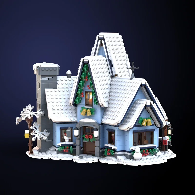 2297PCS 10293 Santa's Visit MOC Creative Street Viewชุดบล็อกอาคารสถาปัตยกรรมDIYประกอบของเล่นของขวัญ