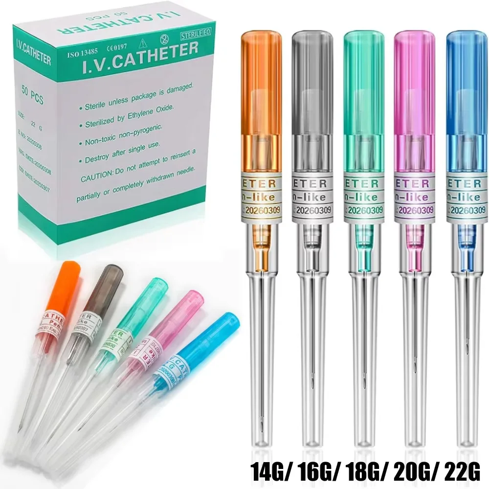 50/6pcs Catheter Piercing Needles 14G 16G 18G 20G Catheter Piercing Hollow Needles Ear Nose Lip Belly Piercings Needles Supply