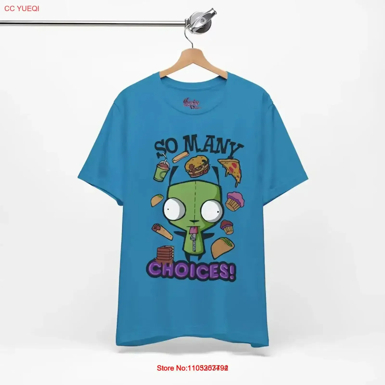 Emo-Scene-Mode-Shirt Invader Zim So Many Choices T-Shirt im Vintage-Stil, gewaschene Streetwear-Designerkleidung für Herren, atmungsaktives Vintage-Modell