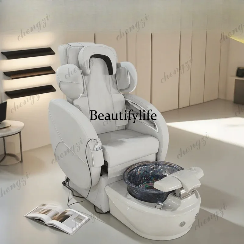 TTT High end comfortable electric reclining foobath chairs luxury massage spa pedicure chair for salon with bowl