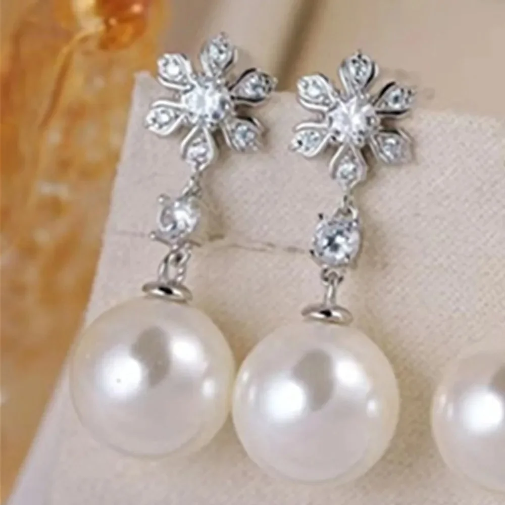 WOMEN Earrings PEARL AAA 8-9mm 9-10mm 10-11mm 11-12mm Small Flower Eardrops Fresh and Fashionable 925s Freeshippings Items