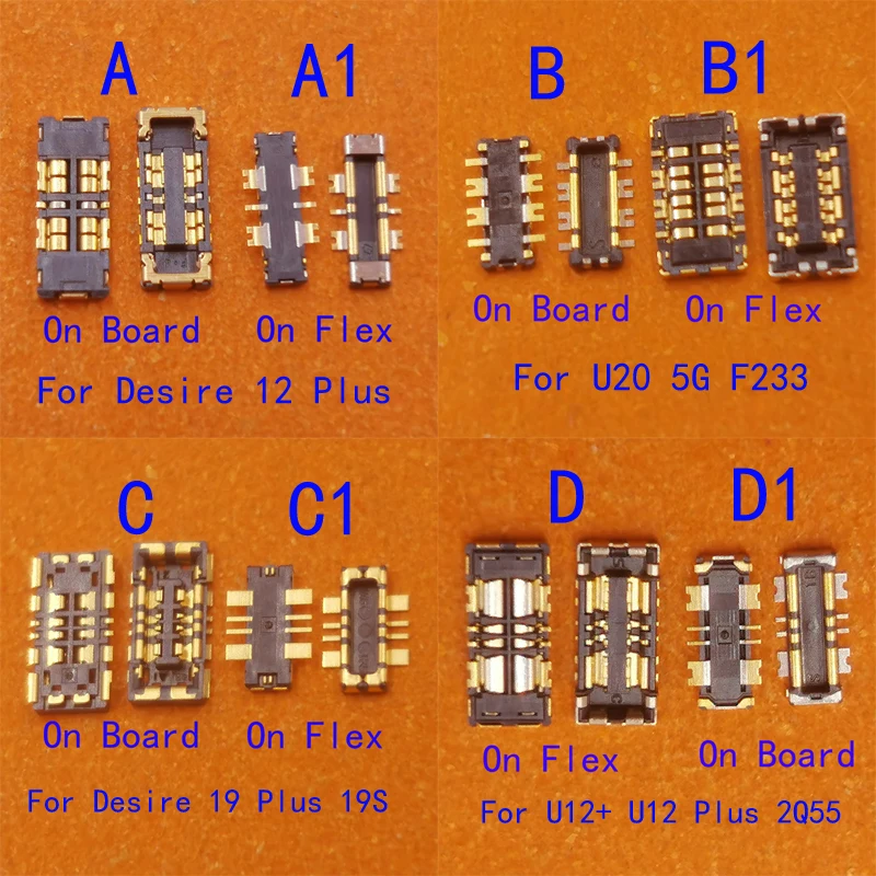 2Pcs Inner Battery Flex FPC Connector Holder Jack Plug For HTC Desire U12 12 Plus 19 12Plus U12Plus 2Q55 19Plus 19S U20 5G F233