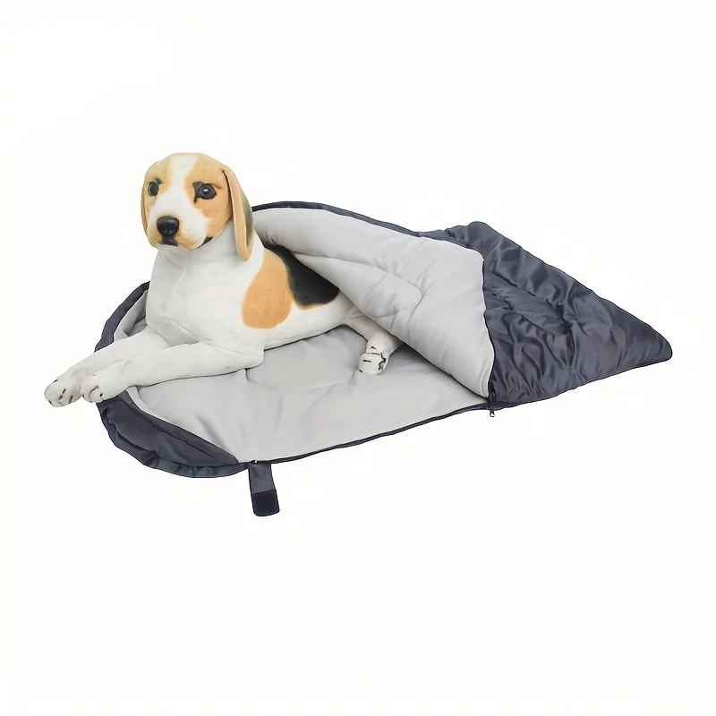 Rugged Waterproof Portable Dog Sleep Nest - Ultra-Compact & Thermal Insulated, Plush Mat with Zipper for Indoor/Outdoor Adventur