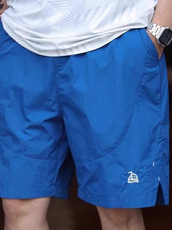 

Qui Dry Casual orts Men's Summer Elastic Waist Thin Outdoor Sports Five-Quarter Pants Breathable Lightweight Straight Leg...