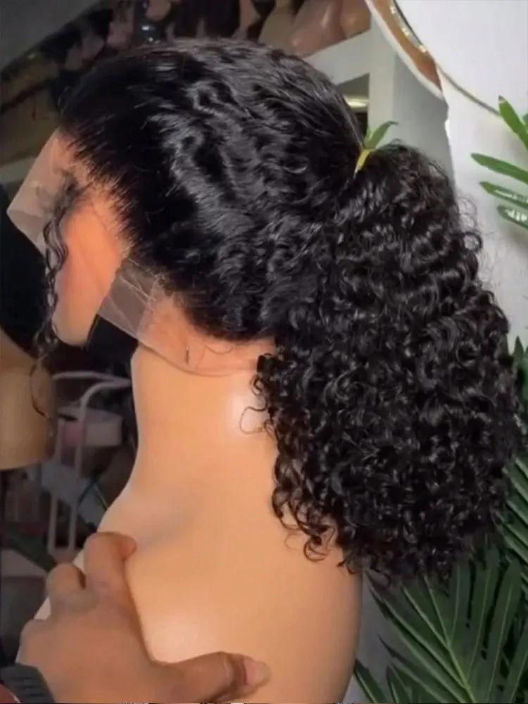 

Парик из натуральных волос 13x6 Jerry Curly, 40 дюймов, с HD-кружевной передней частью 13x4, парик из натуральных волос с волнистыми локонами Jerry Water Curly