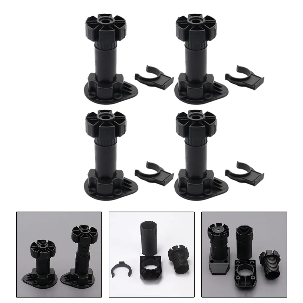 4pcs Adjustable For Furniture Feet Stand 80mm 100mm 120mm For Cabinet Table Sofa Bottom Load Bearing Bracket Hardware Access