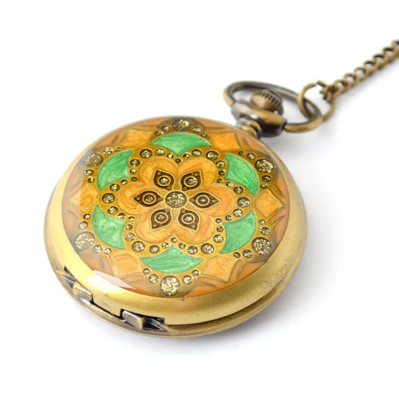 Pocket watch leisure belt diamond drop glue carved pocket watch ladies sweater chain leisure pocket watch chain