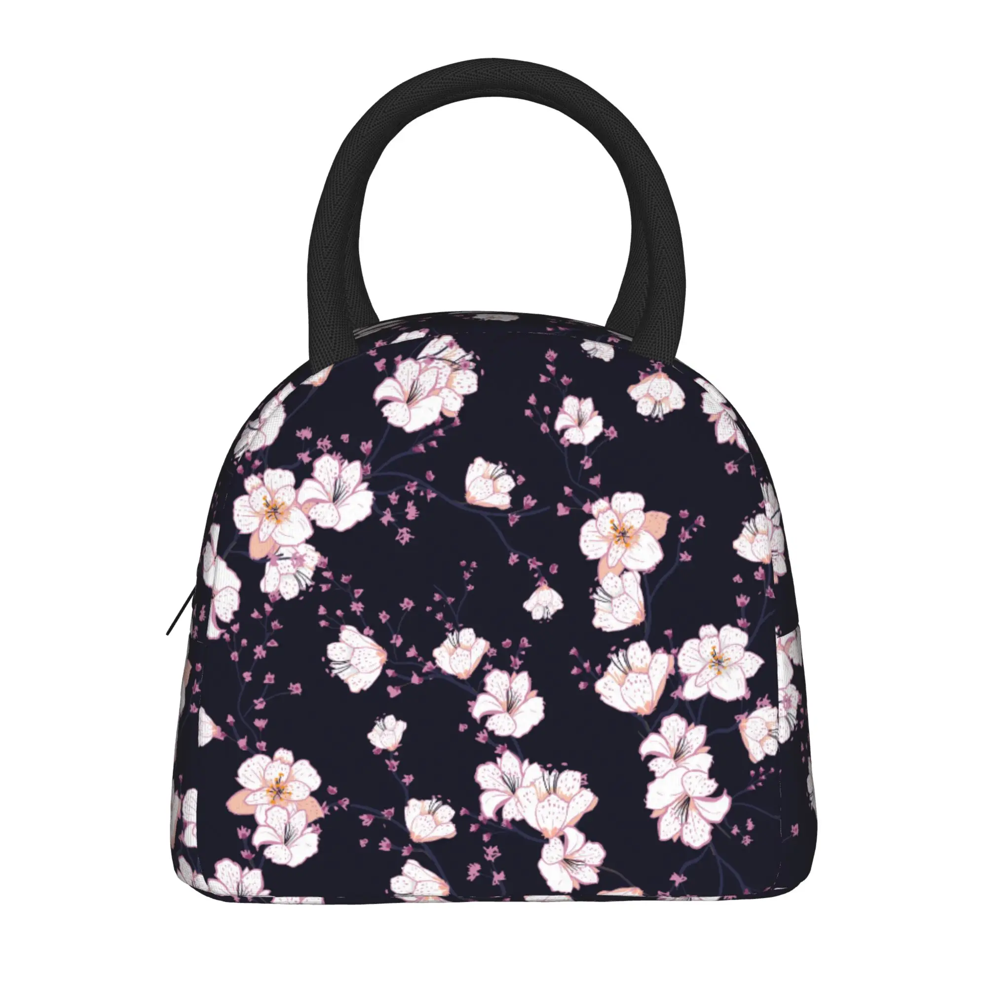 Japanese Sakura Cherry Blossom  Insulated Lunch Bag Cooler Bag Lunch Container  Portable Tote Lunch Box Food Storage Bags Picnic