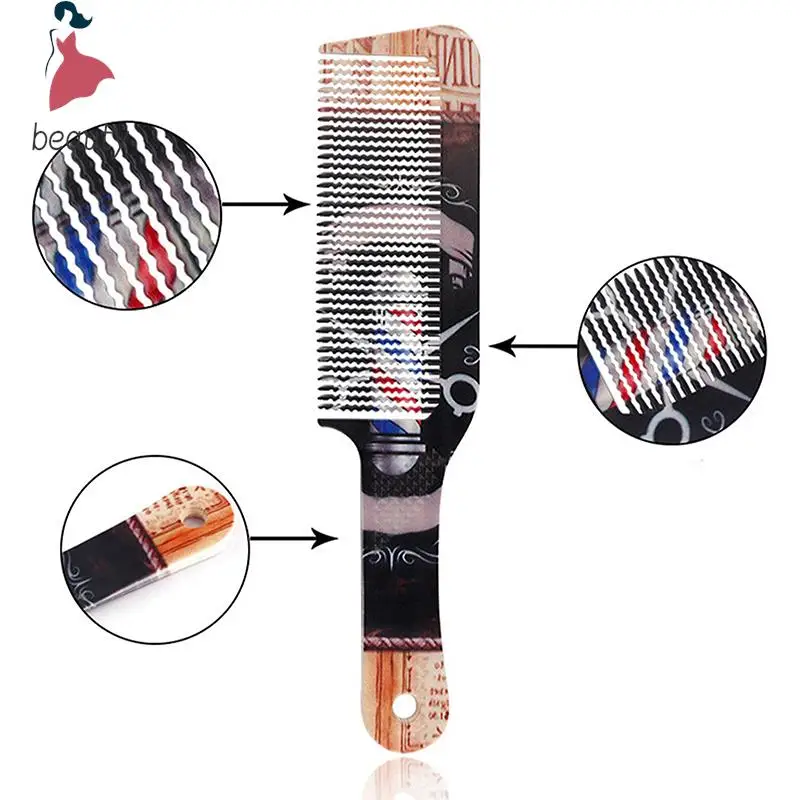 Barbershop Professional Retro Print Flat Top Clipper barbering Comb Hairdressing Men Women Hair Cutting Combs Salon Styling Tool