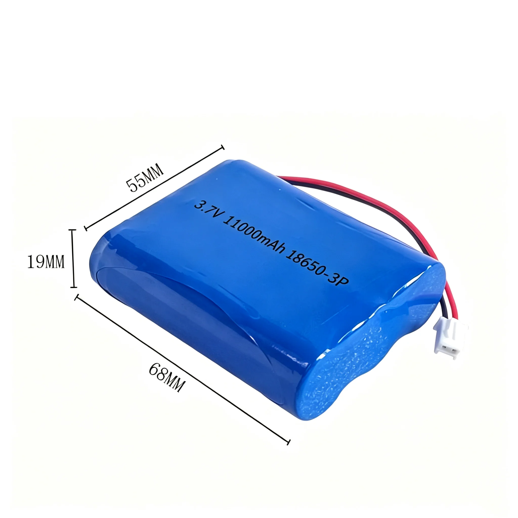 3.7V 11000mAh 18650 Rechargeable Lithium-ion Battery Pack Built-in BMS with XH2.54 for Mini Solar Light RC Power Supply