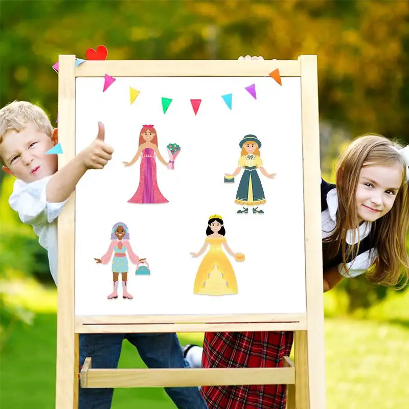 8Pcs Cartoon Dress Up Puzzle Stickers Fun Handbook Character Jigsaw Education Stickers Toys Decoration Sticker