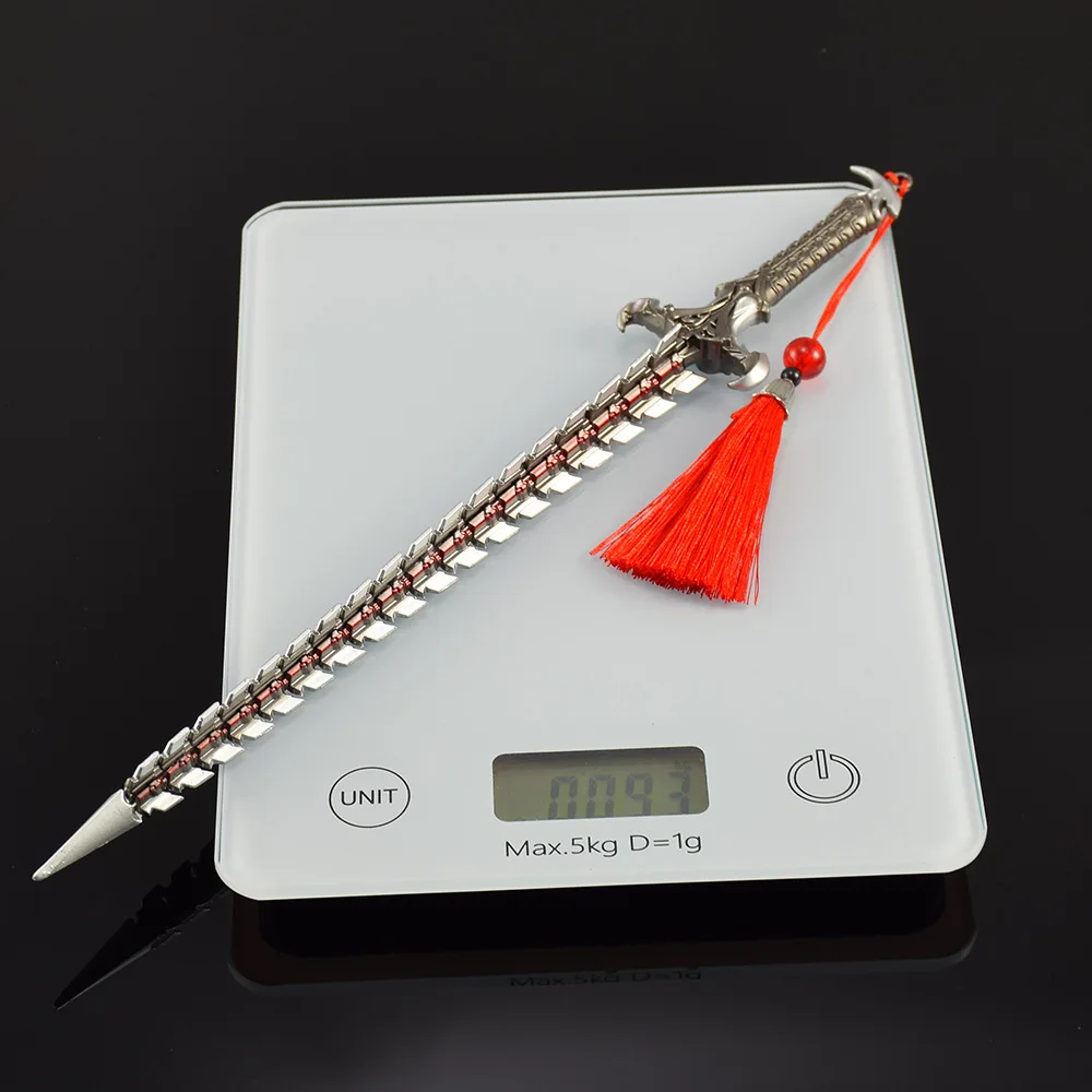 Juego de missão de 22cm/8,66 pulgadas, arma periférica, modelo de hoja de serpiente, baile de serpiente plateado, espada de juguete de 30cm, regalo de Festival para niño, modelo totalmente metálico