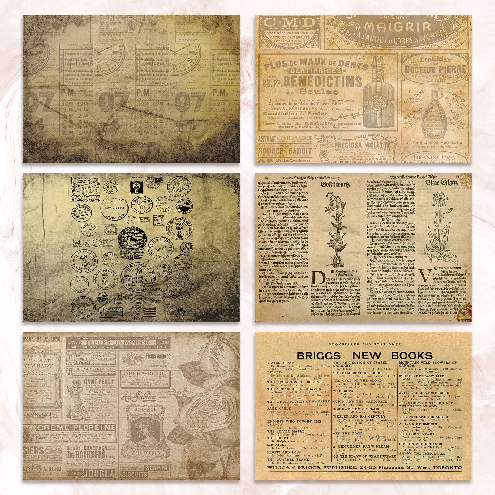 36 ورقة مقاس A5 (صحيفة إنجليزية حنين) لقطة ورق رقيق لمذكرات الرصاصة، ومجلة غير المرغوب فيها، وخلفية بطاقة المعايدة #2