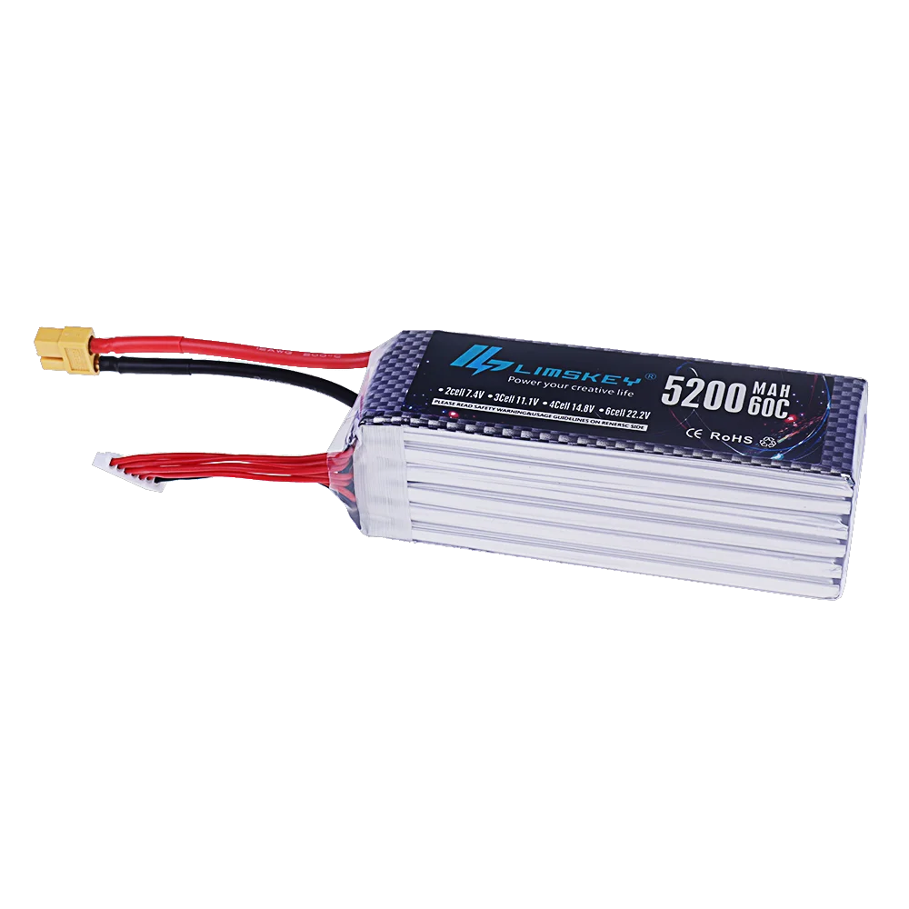 Hobby HUB Batería 22.2V 5200mAh 60C Lipo battery For RC Off-road Racing Car,Vehicle, Airplane Quadcopter 6S 22.2V Battery