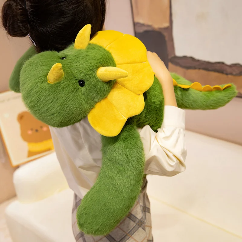 

Милая мультяшная кавайная плюшевая кукла динозавра с длинными рукавами, 45-65 см, мягкая подушка с изображением животных для домашнего декора, подарок на вечеринку, высокое качество