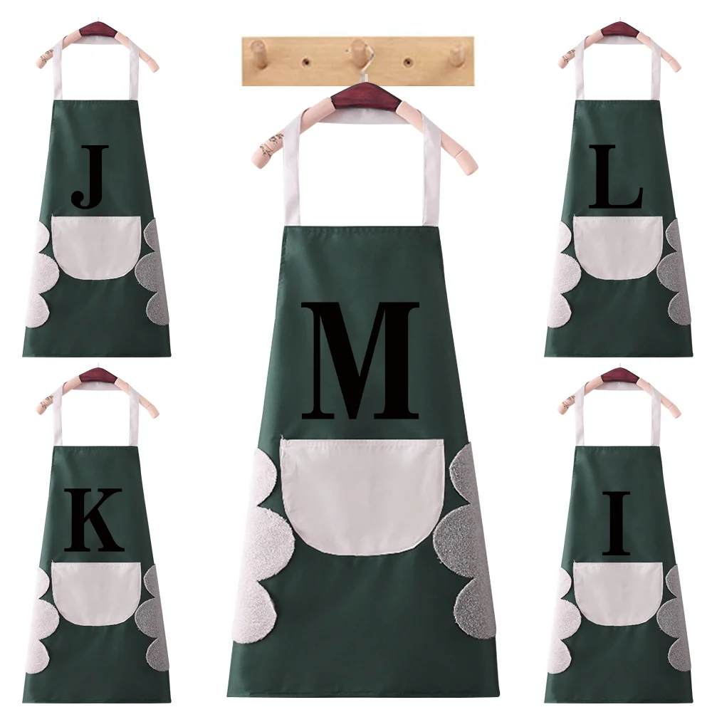 Hand-wiping Kitchen Household Cooking Apron Oil-proof and Waterproof Work Cleaning Restaurant Waiter Work Clothes Black Pattern