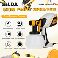 HILDA Electric Spray Gun 600W High Power 220V-60Hz Adjustable Spraying Tool 1200ml Household Paint Sprayer