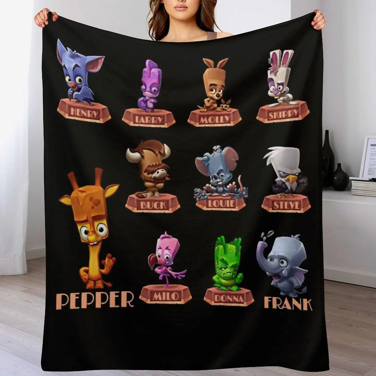

People Call Me Zooba Battle Arena Royale Characters N 02 Zoo Gift For Fans Throw Blanket Hairy Warm Bed Quilt Blankets
