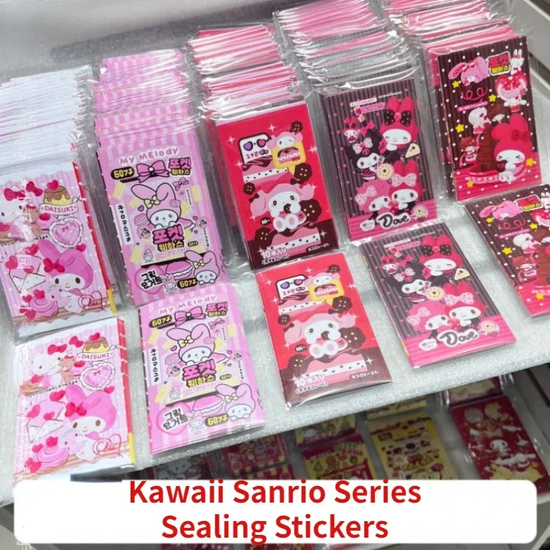 

25 Style Anime Kawaii Sanrio Toy Sticker My Melody Hello Kitty Diy Material Cute Packaging Decorative Gift Express Label Sticker