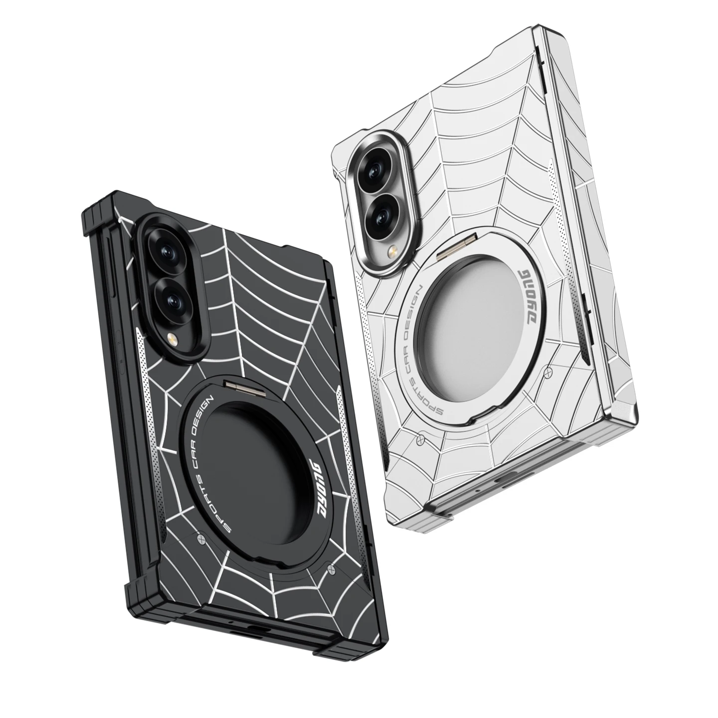 Spider Design Protective Case With Integrated Magnetic 360° Rotatable Stand Bracket For Samsung Galaxy Z Fold 8 Protective Cover