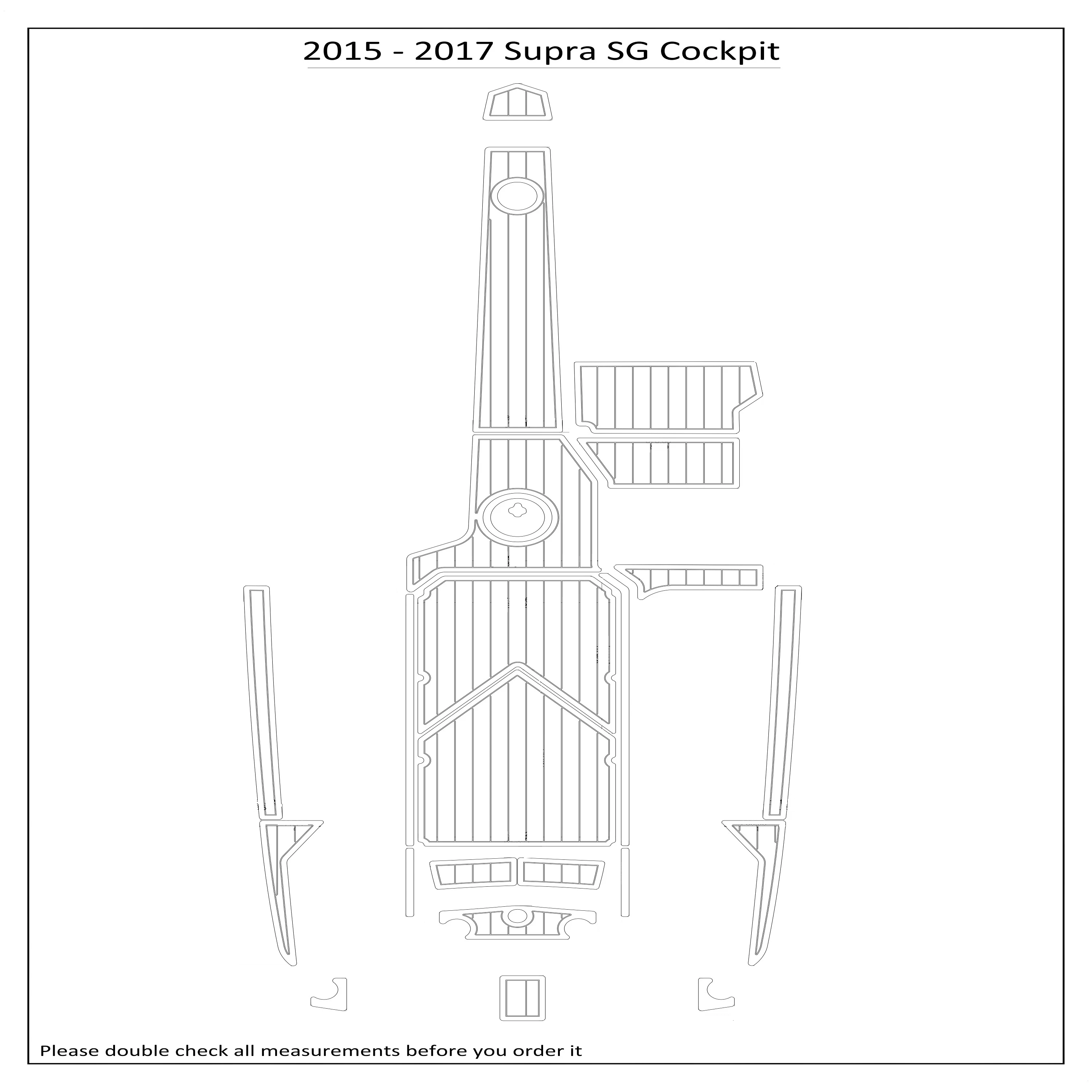 

2015-2017 Supra SG Cockpit Boat EVA Faux Foam Teak Deck Floor Pad