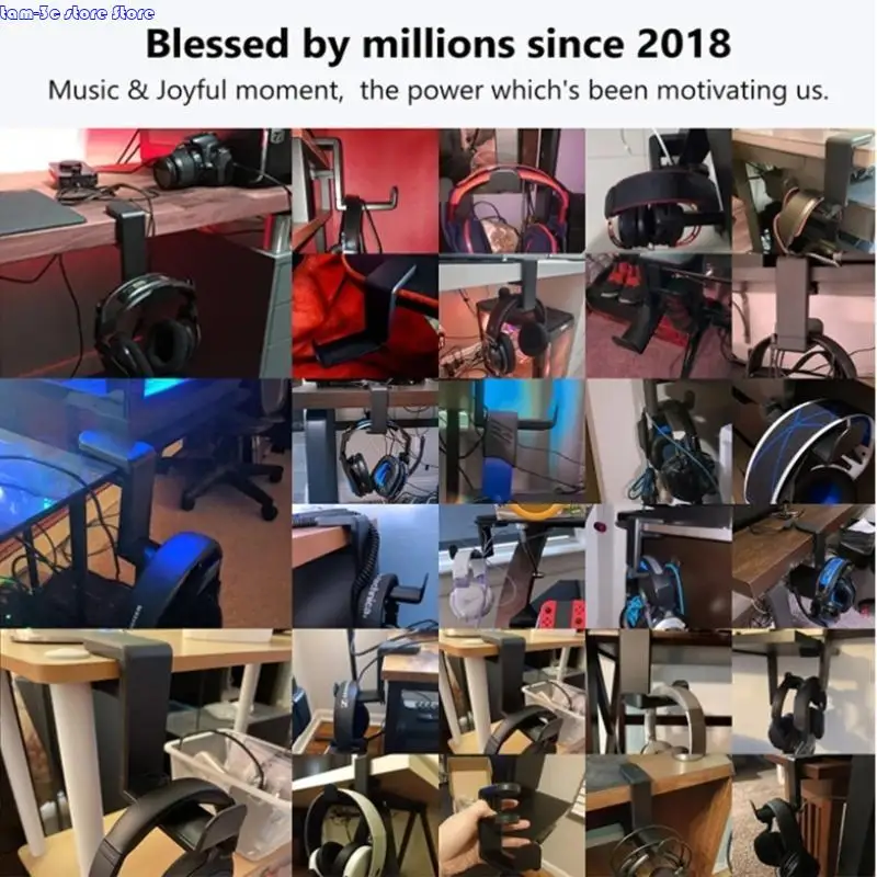 D0UA تحت مكتب Headset Hanger Rotatable Arm Clamp Management Cable Management Rack