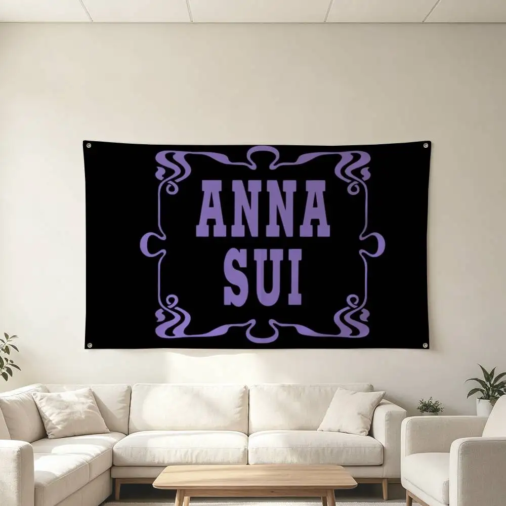 ANNA SUI Brand Logo-O Flags for Bedrooms Home Decor Items Outdoor Decors Garage Decoration Flaga