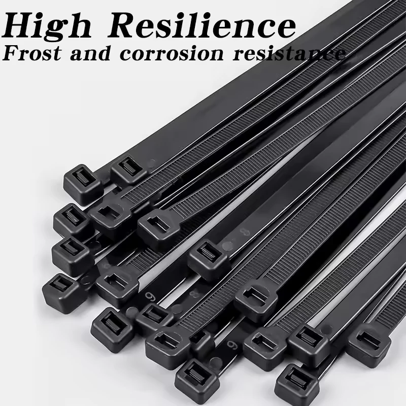 100Pcs Self-Locking Nylon Cable Ties with Fixed Screw Hole White & Black Mount Self-Locking Loop Wrap Bundle Tie Straps for Orga