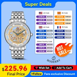 Boderry Watches Automatic Mechanical ELITE II Waterproof Sapphire Crystal Glass Wristwatches HANGZHOU CAL.5521 Movement For Men