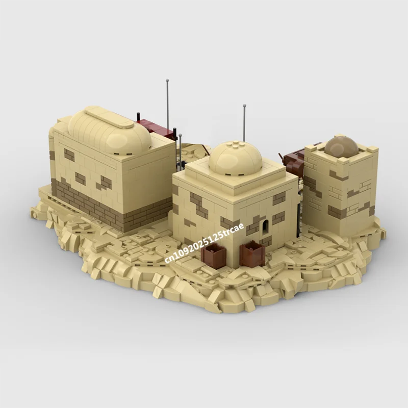Nuevo 1448 Uds. Famoso película de batalla de estrellas Moc desierto modelo de campamento bloques de construcción Diy Ideas creativas juguetes para niños regalos de cumpleaños