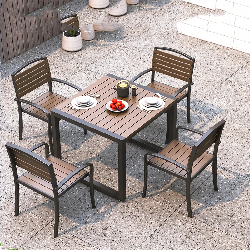 Tavoli da pranzo moderni da esterno giardino salotto di lusso tavoli da esterno minimalisti poltrona cortile Jardin mobili Mobiliario