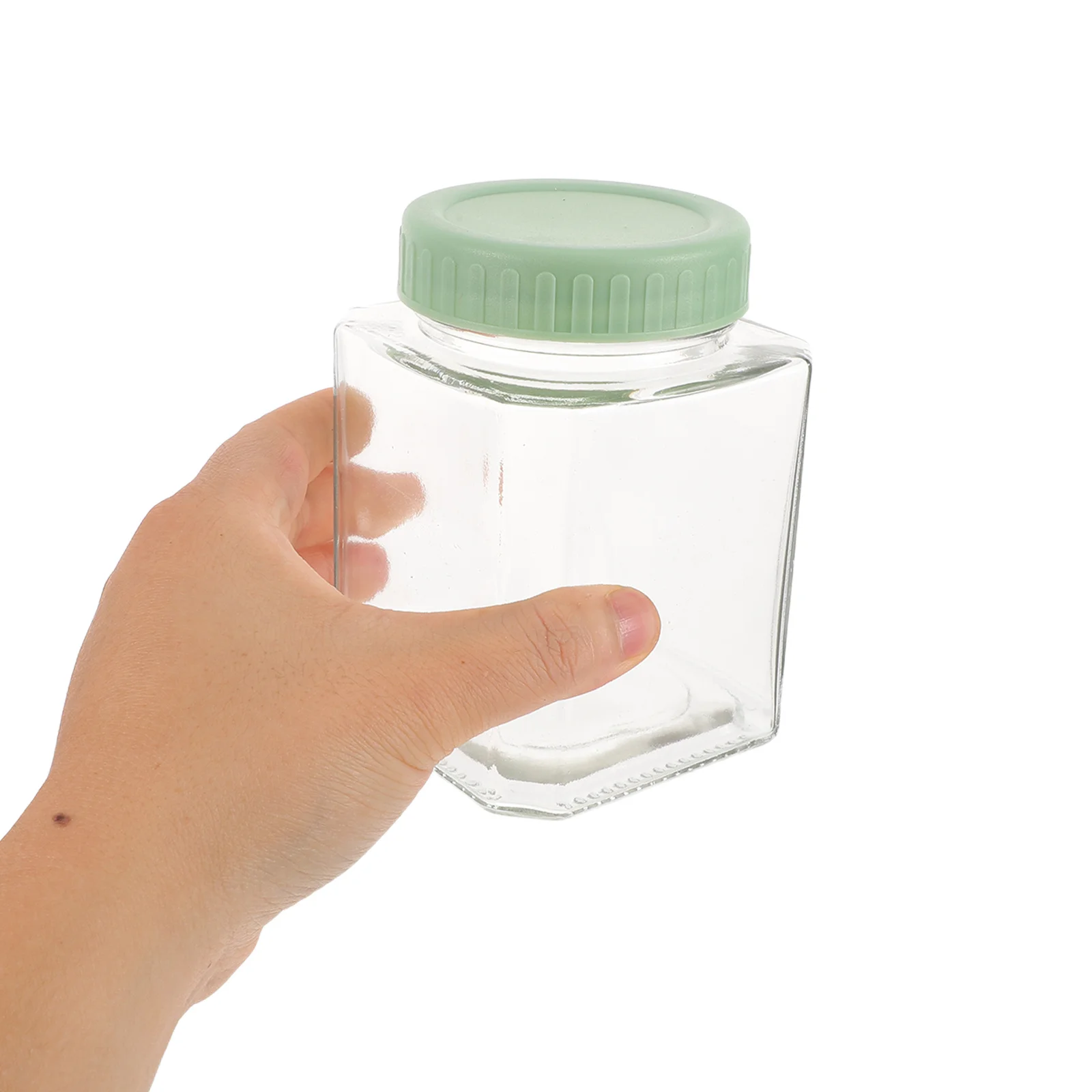 

4Pcs Airtight Glass Food Canisters Square Transparent Storage Jars Kitchen Pantry Containers Coffee Sugar Flour Biscuit Snack