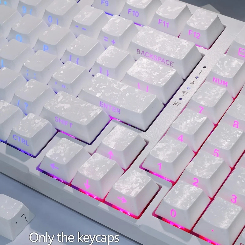 Carbon Fiber PBT Keycaps, Cherry MX Compatible, Cross Stem, Shine-Through Backlit, Side-Engraved, Cherry Profile, 6.25U Spacebar - view 3