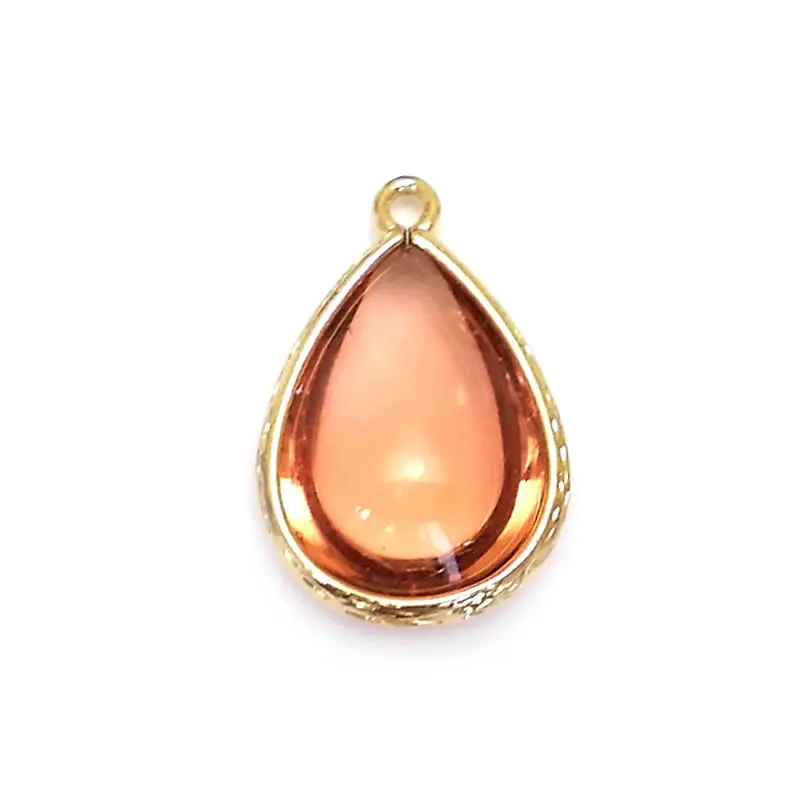 10PCS Brass and Glass Tear Drop Charms Pendants Necklace Earrings High Quality Diy Jewelry Accessories Rosediy official-website