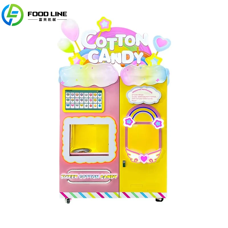 FL High Quality Cotton Candy Vending Machine Electric Heating Marshmallow Vending Machine Professional Grade System