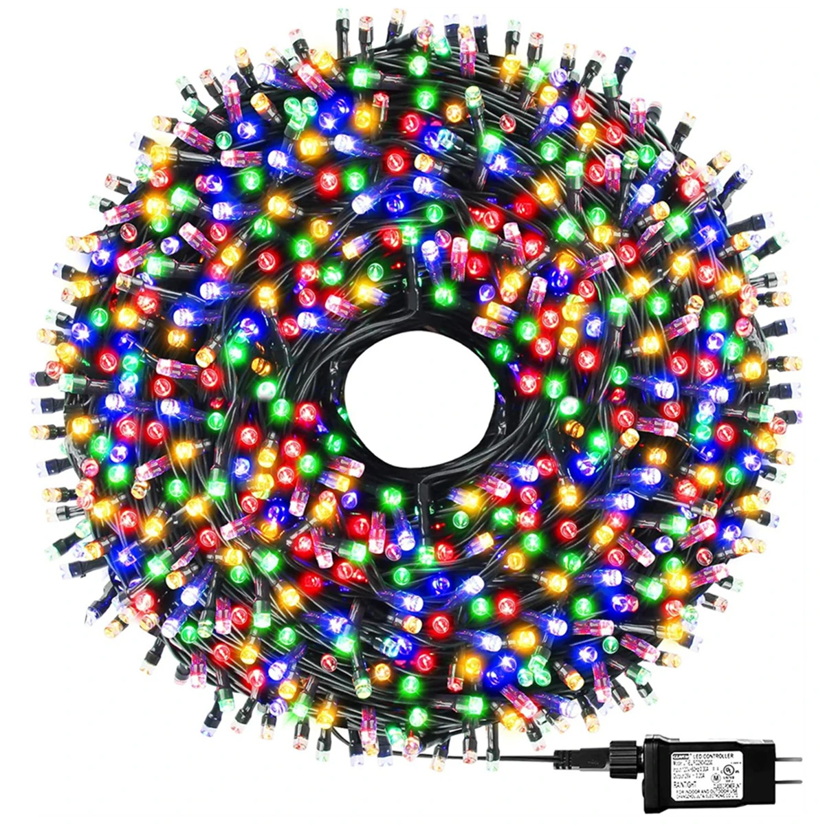 100LED-1000LED LED Strip Chain Christmas Decor Lamp for Tree Stair Handrail Yard Wall Ceilings Use,8 Flashing Modes 10M-100M