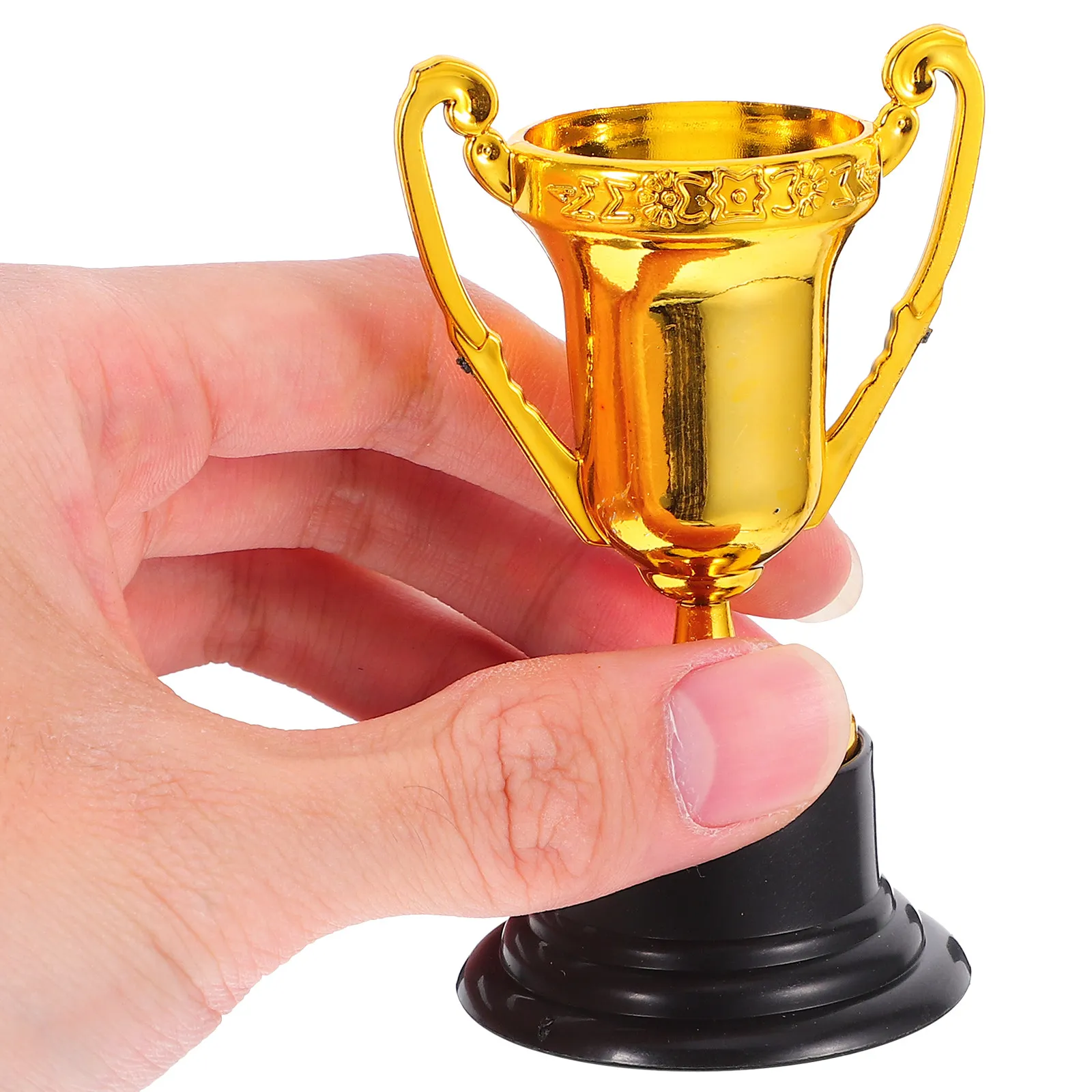 10Pcs Elegant Mini Plastic Trophy Cups Small Reward Prizes for Classroom Achievement Recognition Party Favors School Supply