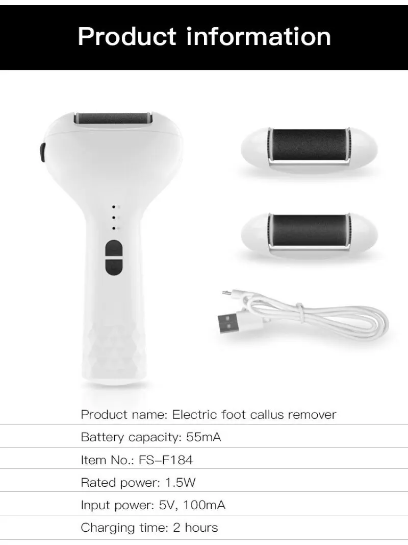 مطحنة قدم كهربائية لإزالة الجلد الميت والكسالات