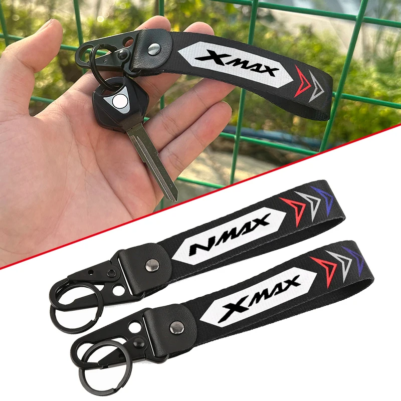 

For Yamaha XMAX 300 125 250 400 Nmax 125 155 160 N-MAX X-MAX Motorcycle Embroidery KeyRing Ribbon Lanyard KeyChain Key Holder