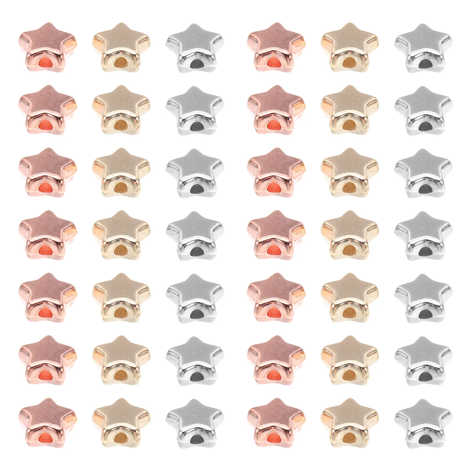 

600 шт., пятиконечная звезда, гальванические бусины-разделители с большим отверстием для самостоятельного изготовления ювелирных изделий, ожерелье, браслет, серьги, принадлежности