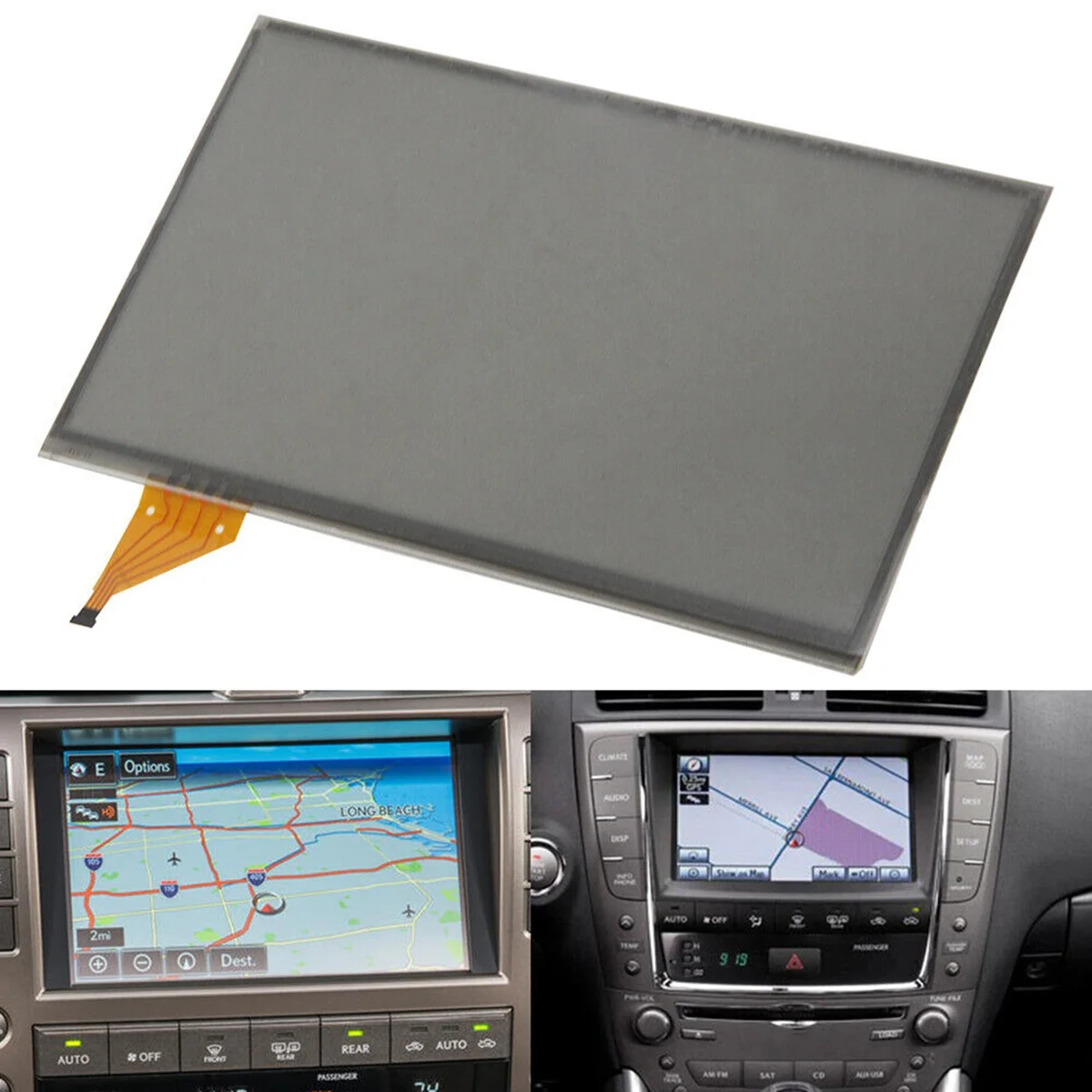 4Pin 7.3in Touch Screen Glass Digitizer for Lexus IS GS RX Toyota Prius IS250 IS350 ISF MFD DVD Navigation LCD Screen