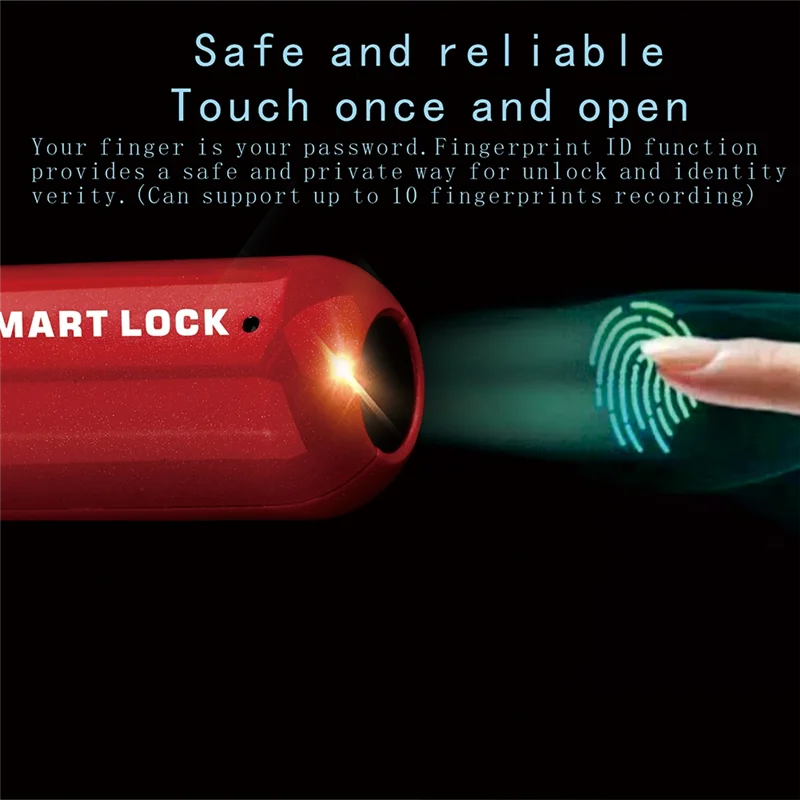 B68A กุญแจลายนิ้วมือ M01 Anti-Theft สมาร์ทประตูล็อค Keyless USB ชาร์จความปลอดภัยสําหรับ Home BIKE Locker