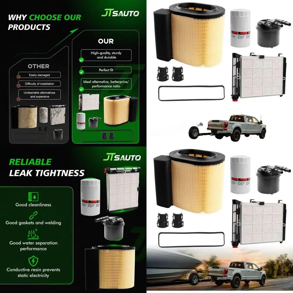 

6.7L Power-Steered D4624 Fuel Filter Element, L2124S Oil Filter, A1927 Air Filter for 2017-2019 250 350 450 550 Super Duty V8 En