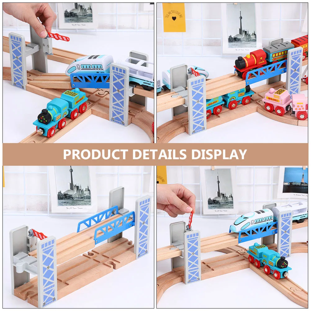 

Wooden Train Track Bridge Toys Compatible Railway Set Christmas Gift Logical Thinking Model Outdoor Furniture Play